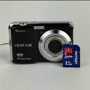Fujifilm Black Compact Digital Camera with Silver Lens Ring